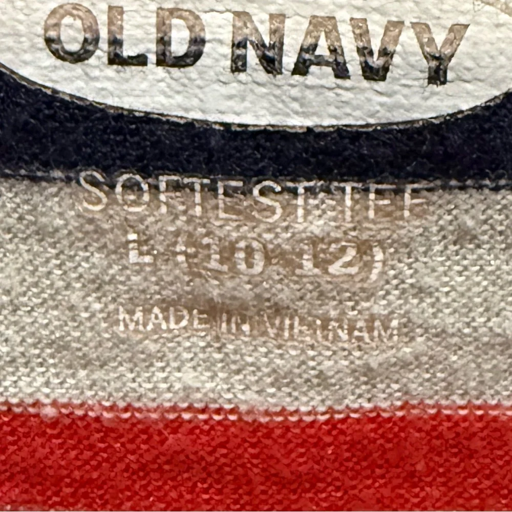 Old Navy Red and Blue Striped Short Sleeve Tee Size L Girls